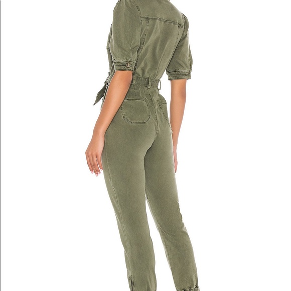 SOLD - PAIGE Mayslie Jumpsuit in Vintage Ivy Green - Picture 3 of 7